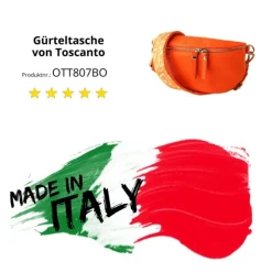 Toscanto Damen Gürteltasche Leder Tasche orange OTT807BO