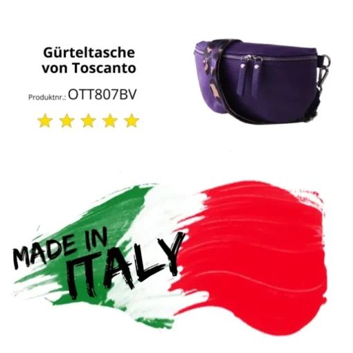 Toscanto Damen Gürteltasche Leder Tasche violett OTT807BV