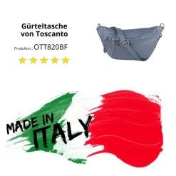 Toscanto Damen Gürteltasche Leder Tasche blau OTT820BF