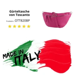 Toscanto Damen Gürteltasche Leder Tasche pink fuchsia OTT820BP