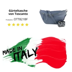 Toscanto Damen Gürteltasche Leder Tasche blau OTT821BF