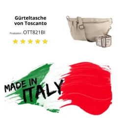 Toscanto Damen Gürteltasche Leder Tasche beige OTT821BI