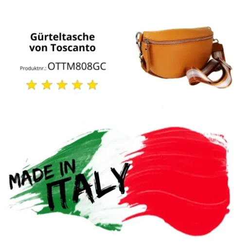 Toscanto Damen Gürteltasche Leder Tasche braun tan OTTM808GC