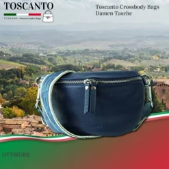 Toscanto Damen Gürteltasche Leder Tasche blau OTT807BB