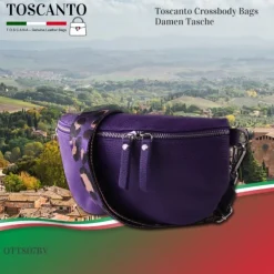 Toscanto Damen Gürteltasche Leder Tasche violett OTT807BV