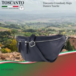 Toscanto Damen Gürteltasche Leder Tasche blau OTT820BB