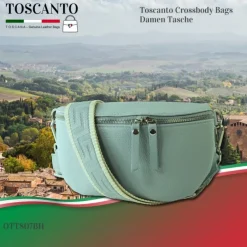 Toscanto Damen Gürteltasche Leder Tasche blau OTT807BH