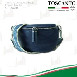 Toscanto Damen Gürteltasche Leder Tasche blau OTT807BB