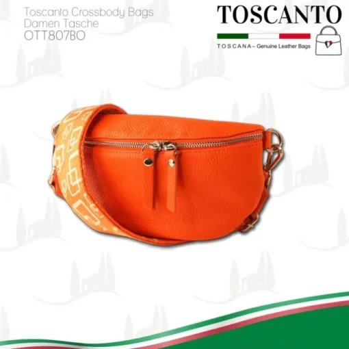 Toscanto Damen Gürteltasche Leder Tasche orange OTT807BO