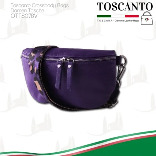 Toscanto Damen Gürteltasche Leder Tasche violett OTT807BV