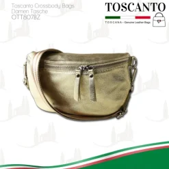 Toscanto Damen Gürteltasche Leder Tasche gold OTT807BZ