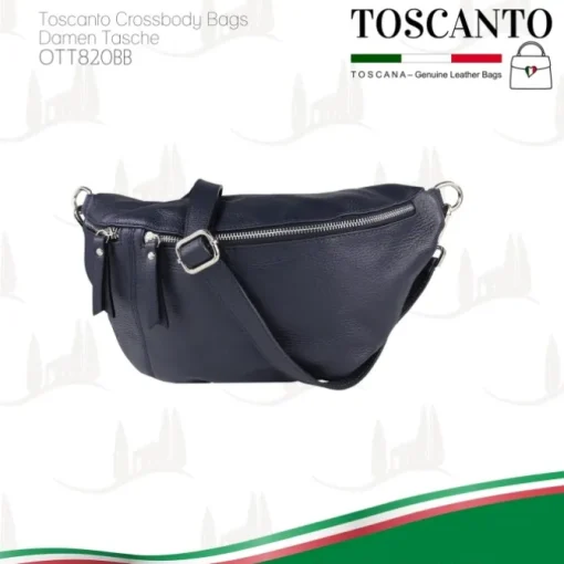 Toscanto Damen Gürteltasche Leder Tasche blau OTT820BB