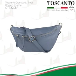 Toscanto Damen Gürteltasche Leder Tasche blau OTT820BF