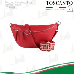 Toscanto Damen Gürteltasche Leder Tasche rot OTT821BR