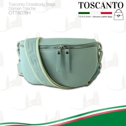 Toscanto Damen Gürteltasche Leder Tasche blau OTT807BH