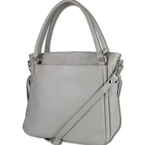 Toscanto Damen Handtasche Leder Tasche hellgrau OTT160HK