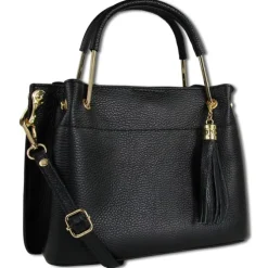 Toscanto Damen Handtasche Leder Tasche schwarz OTT157US