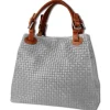 Toscanto Damen Handtasche Leder Tasche grau braun OTT164HK