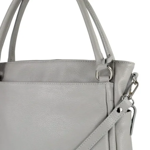 Toscanto Damen Handtasche Leder Tasche hellgrau OTT160HK