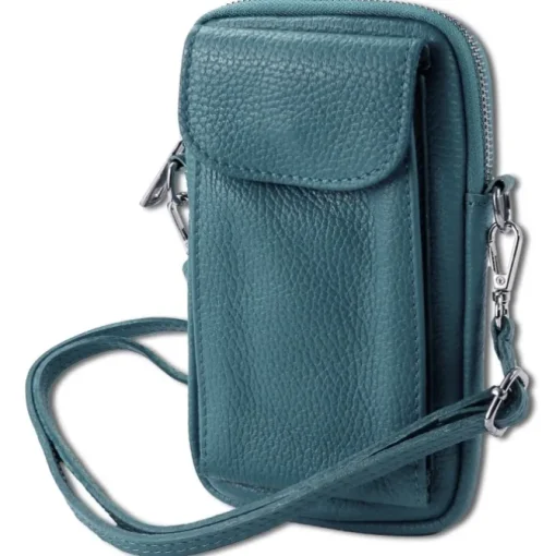 Toscanto Damen Handtasche Leder Tasche hellblau OTT827SH
