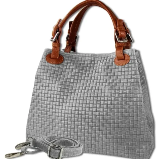 Toscanto Damen Handtasche Leder Tasche grau braun OTT164HK