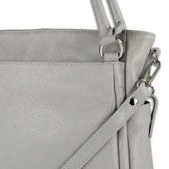 Toscanto Damen Handtasche Leder Tasche hellgrau OTT160HK