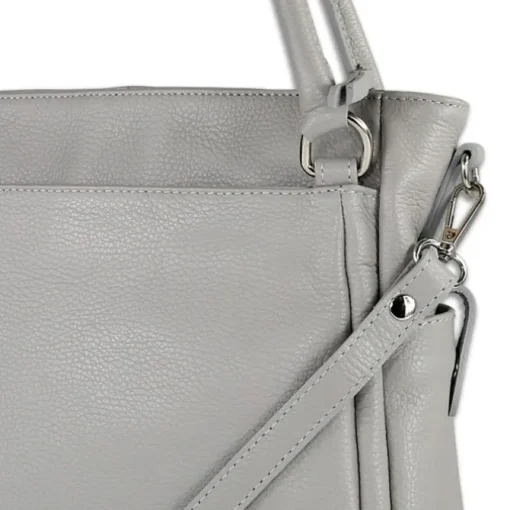 Toscanto Damen Handtasche Leder Tasche hellgrau OTT160HK