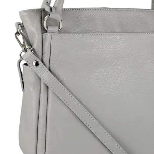 Toscanto Damen Handtasche Leder Tasche hellgrau OTT160HK