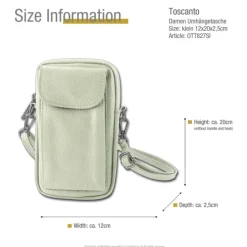 Toscanto Damen Handtasche Leder Tasche beige OTT827SI