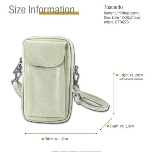 Toscanto Damen Handtasche Leder Tasche beige OTT827SI