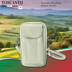 Toscanto Damen Handtasche Leder Tasche beige OTT827SI