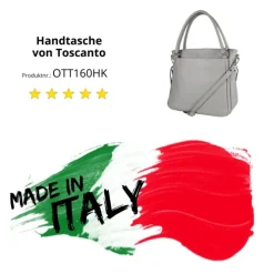 Toscanto Damen Handtasche Leder Tasche hellgrau OTT160HK