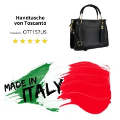 Toscanto Damen Handtasche Leder Tasche schwarz OTT157US