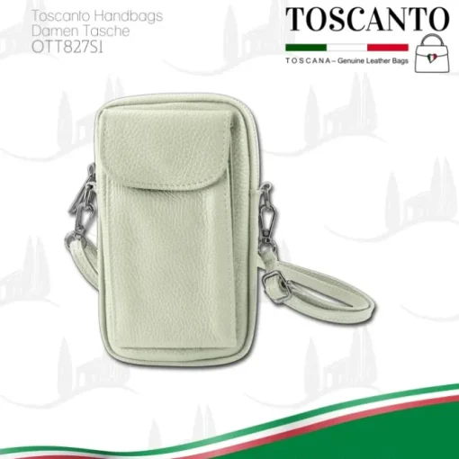 Toscanto Damen Handtasche Leder Tasche beige OTT827SI