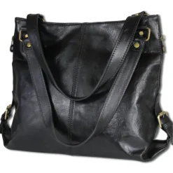 Toscanto Damen Henkeltasche Shopper Leder Tasche schwarz OTT136SS