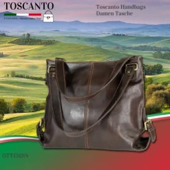 Toscanto Damen Henkeltasche Shopper Leder Tasche braun OTT136SN