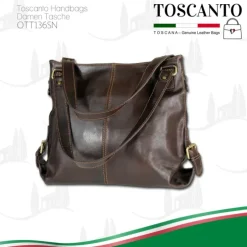 Toscanto Damen Henkeltasche Shopper Leder Tasche braun OTT136SN