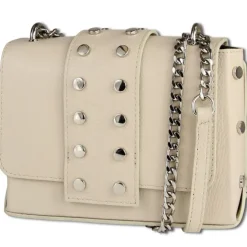 Toscanto Damen Jugend Abendtasche Leder Tasche beige weiß OTT143UC