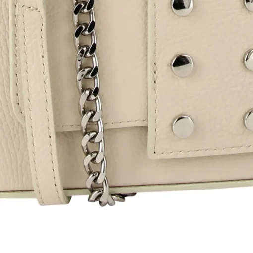 Toscanto Damen Jugend Abendtasche Leder Tasche beige weiß OTT143UC