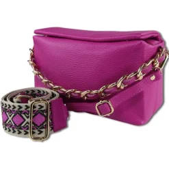 Toscanto Damen Jugend Citytasche Leder Tasche pink fuchsia OTT818UP