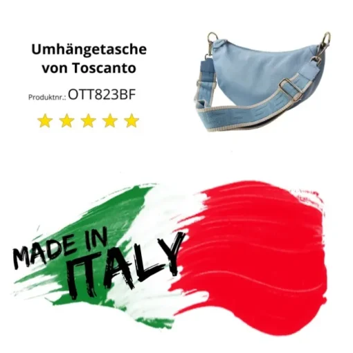 Toscanto Damen Jugend Citytasche Leder Tasche hellblau OTT823BF