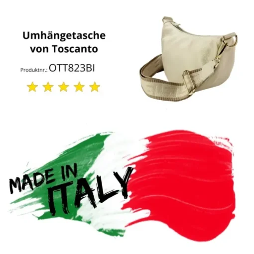 Toscanto Damen Jugend Citytasche Leder Tasche beige OTT823BI