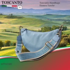 Toscanto Damen Jugend Citytasche Leder Tasche hellblau OTT823BF