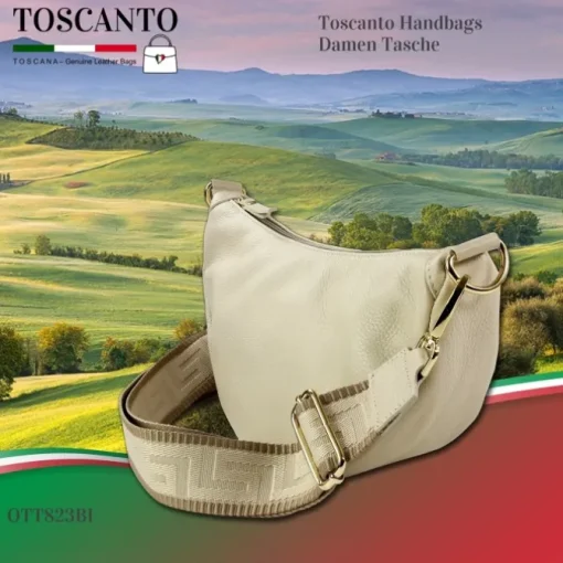 Toscanto Damen Jugend Citytasche Leder Tasche beige OTT823BI