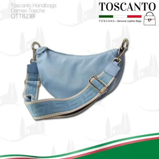Toscanto Damen Jugend Citytasche Leder Tasche hellblau OTT823BF