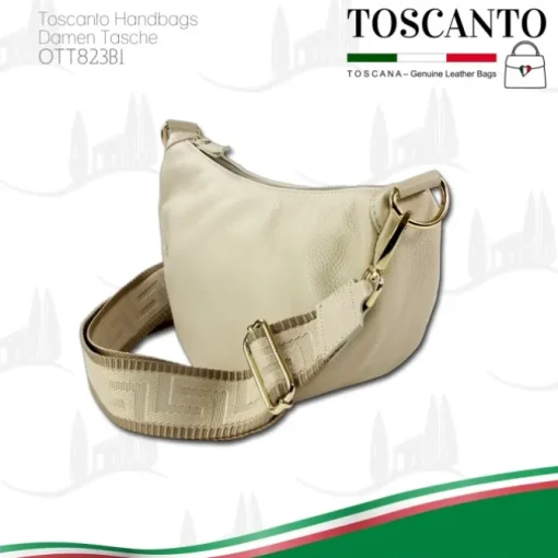 Toscanto Damen Jugend Citytasche Leder Tasche beige OTT823BI