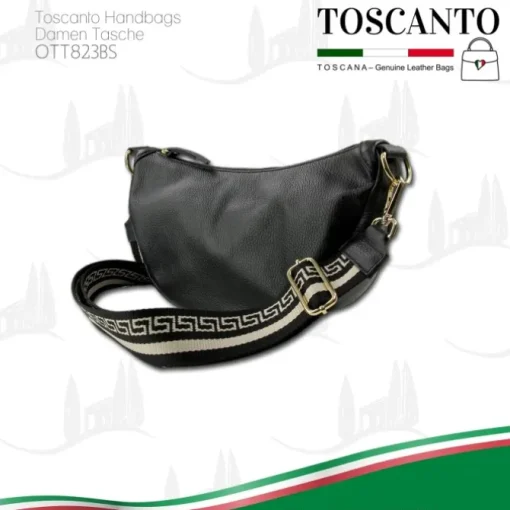Toscanto Damen Jugend Citytasche Leder Tasche schwarz OTT823BS