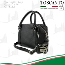 Toscanto Damen Jugend Citytasche Leder Tasche schwarz OTT822US