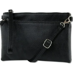 Toscanto Damen Jugend Handgelenktasche Leder Tasche schwarz OTT816US