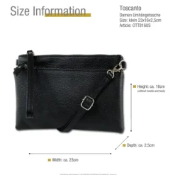 Toscanto Damen Jugend Handgelenktasche Leder Tasche schwarz OTT816US